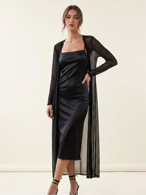 Windsor Black Mesh Duster M-like new